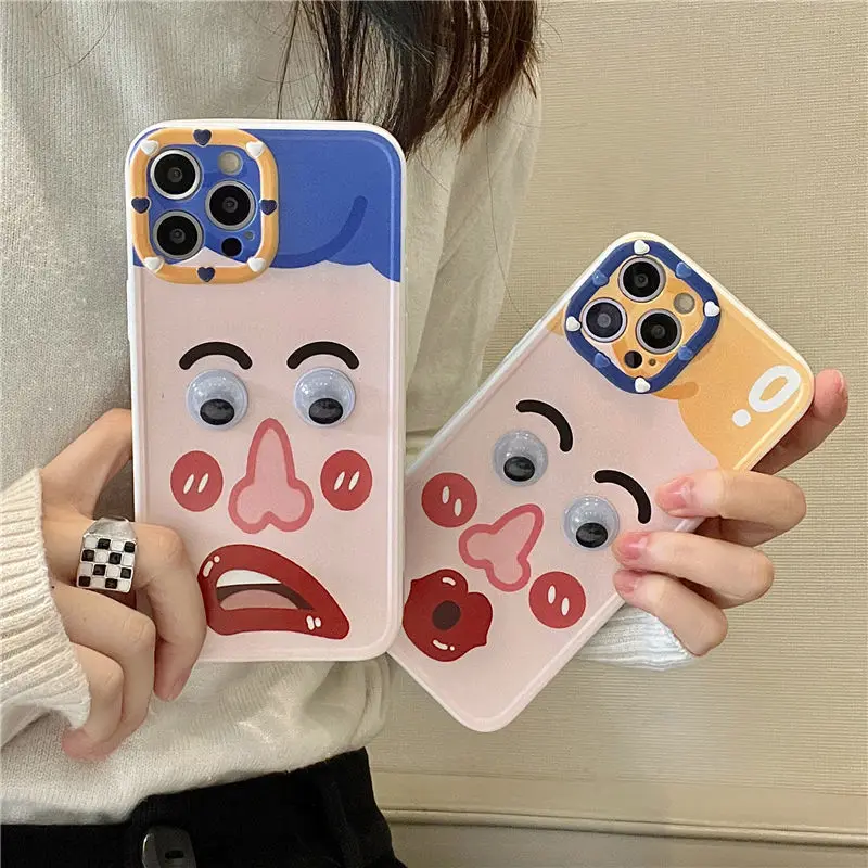 

Cute Cartoon Couple Phone Case for iPhone 13 12 11 Pro Max 7 8 Plus X XR XS XSMAX All-inclusive Anti-fall Soft Silicone Cover