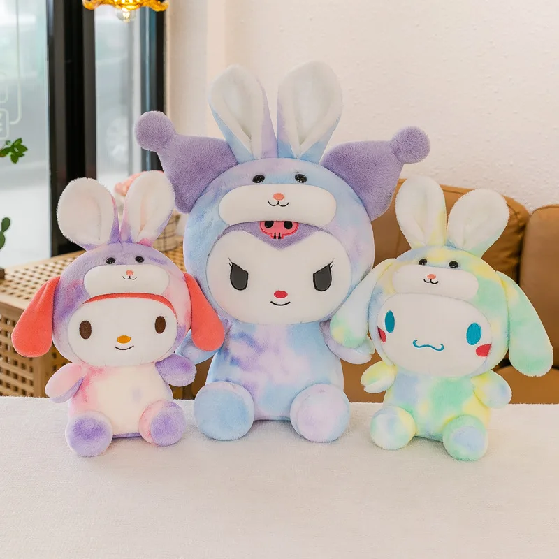 Sanrio мультфильм Kuromi My Melody Cinnamoroll понравико помпон пурин Радужная плюшевая кукла