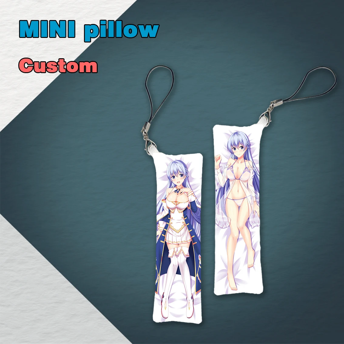 

Anime Game Azur Lane Rodney Mini Dakimakura Keychain Pillow Hanging Ornament Phone Strap Cute Gift 3x10cm