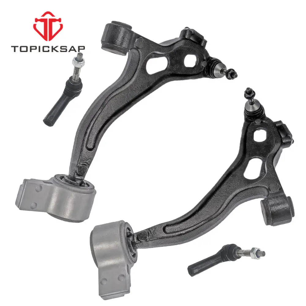 

TOPICKSAP 4pcs Front Lower Control Arm & Outer Tie Rod End Kit for Ford Taurus Flex Lincoln MKT MKS 2009 2010 2011 2012