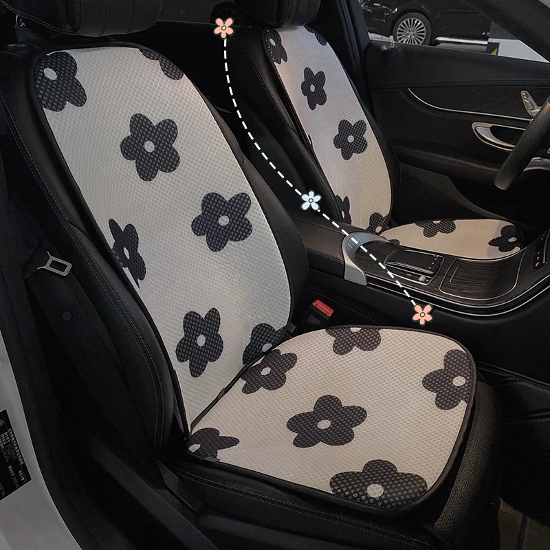 

Four Seasons Universal Cartoon Flower Summer Cool Ice Silk Breathable Anti-slip Car Seat Cushion Cover