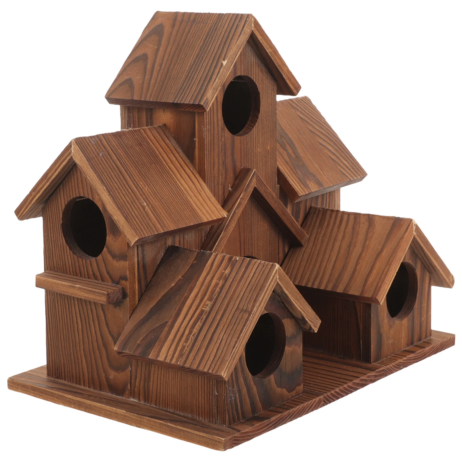

Natural Wooden Bird House Pet Supplies Gardening Decoration Feeding Nest Park Home