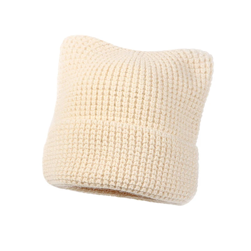 Женская Зимняя Вязаная Шапка-бини из ангоры осенняя теплая однотонная мягкая