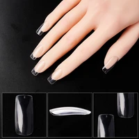100pcs clear transparent matte fake nails fullhalf cover false nails tips long almond water drop for nails press on nails tips
