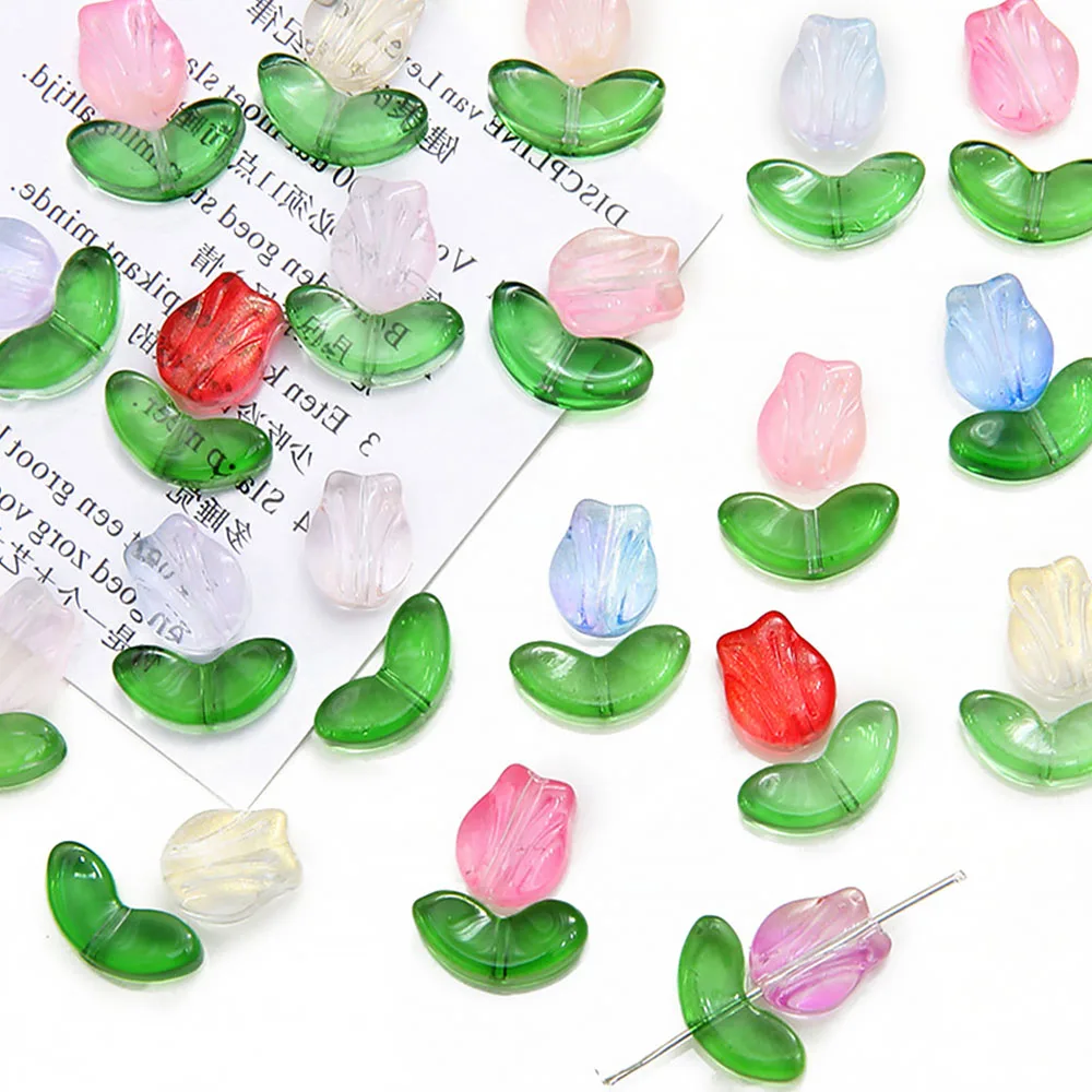 20 шт./набор серьги-гвоздики в виде лепестков тюльпана