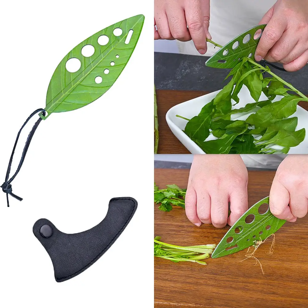 

9 Holes New Outdoor Multifunction Portable Home Cutting Roots Leaf Stripper With L eather Case Vegetable Leaves Remove