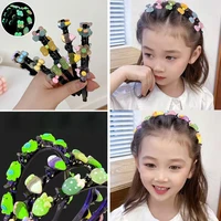 cute cartoon animals flower girl children hairbands braiding hair clip decorate headband hair hoops luminous hair accessories