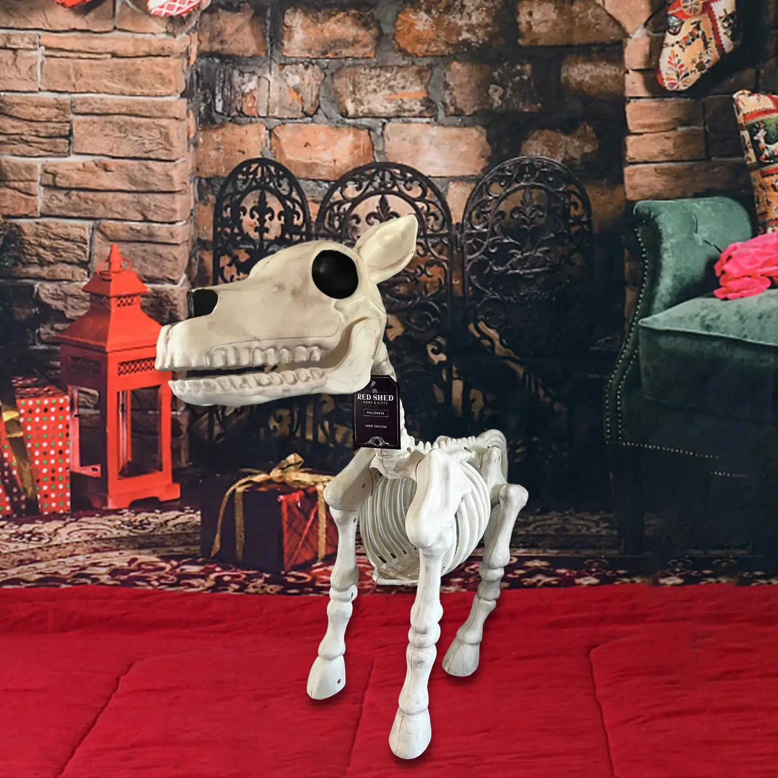 

Halloween Horse Skeleton Figurine Halloween Sculpture Tabletop Ornament Skeleton Statue for Festival Desk Table Gifts Party