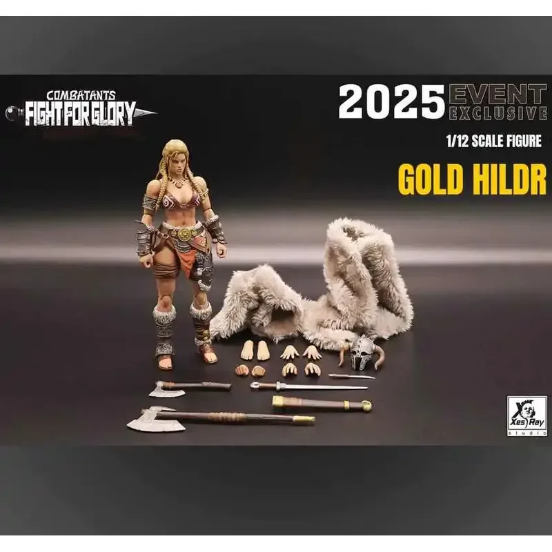 Фото Новая коллекционная фигурка Xesray Fight For Glory 1/12 (2025) для мероприятий Combatants Event Gold Hildr, аниме-модель, украшение №5