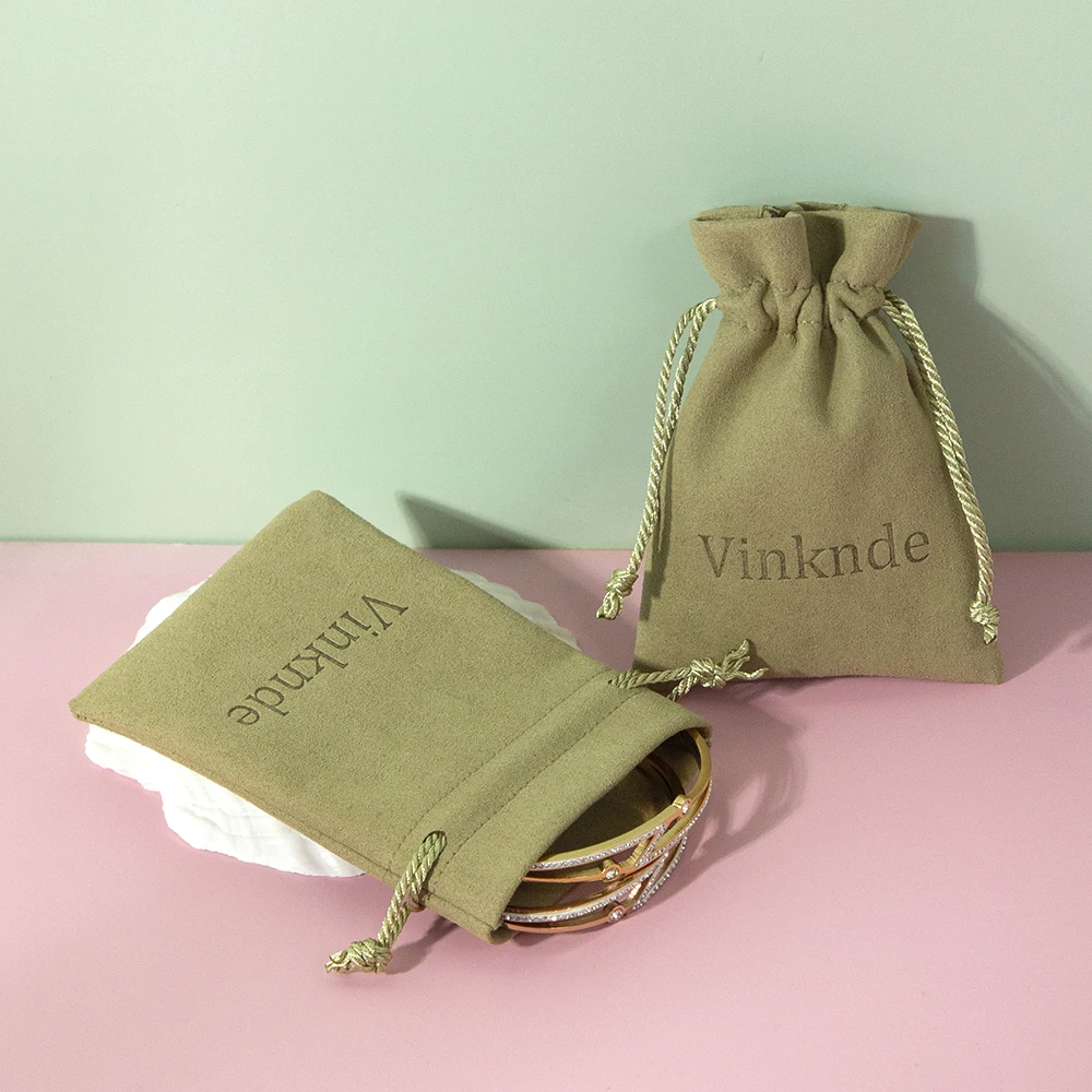 Microfiber Jewelry Small Gift Bags 8x10cm 9x12cm 10x15cm Custom logo Drawstring Packaging Storage Pouch Wedding Favor Business