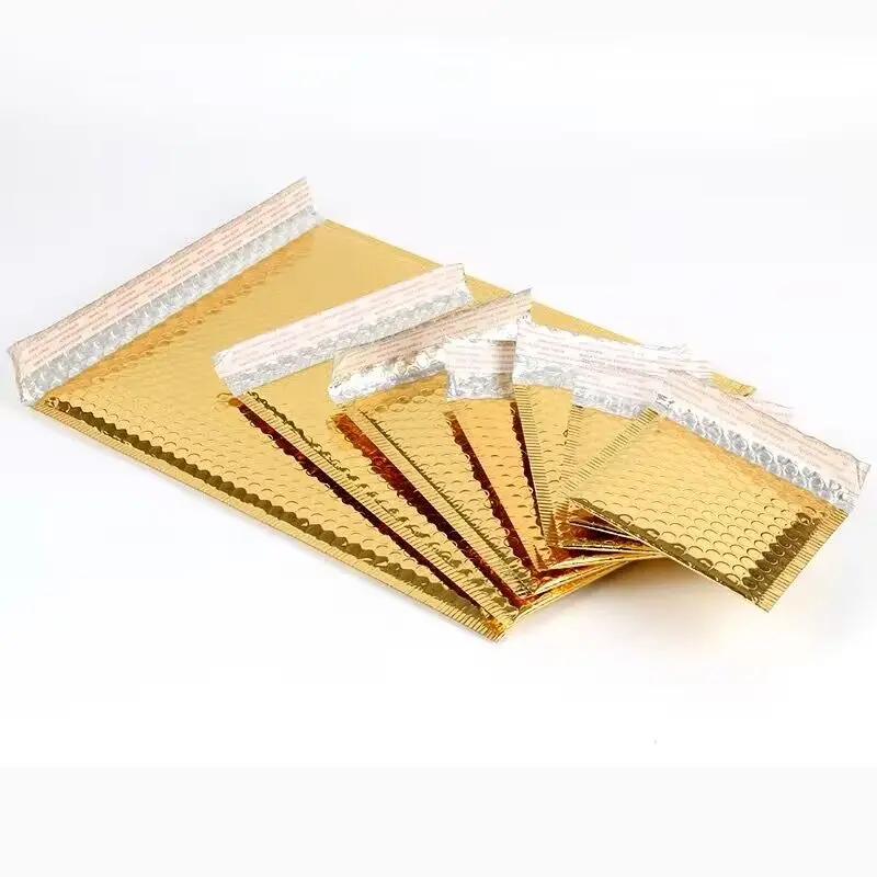 

40PCS Gold Metallic Bubble Mailers Foil Padded Bags Aluminized Postal Bags Gift Packaging Padded Shipping Envelopes