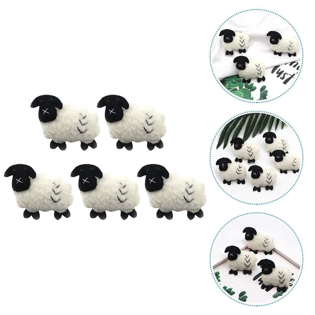 

5 Pcs Key Chain Pendant Decor Wool Felt Lamb Car Keys Keychain DIY Sheep Small Fob Craft Charm