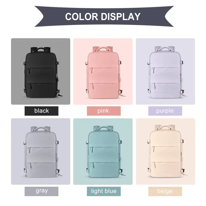 Large Travel Backpack Women, Carry On Backpack,Hiking Backpack Waterproof Outdoor Sports Rucksack Casual Daypack School Bag Blac