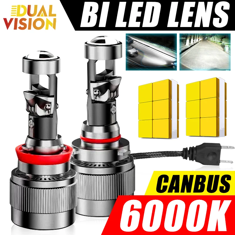 

Bi LED H4 Мини-объектив проектора Canbus No Error Автомобильные фары Лампы H7 H11 H8 9005 HB3 9006 HB4 7055 CSP Chips STG PTF Turbo Lamp
