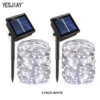 2pack led outdoor solar lamp string lights fairy for holiday christmas party waterproof home tree wedding decoration