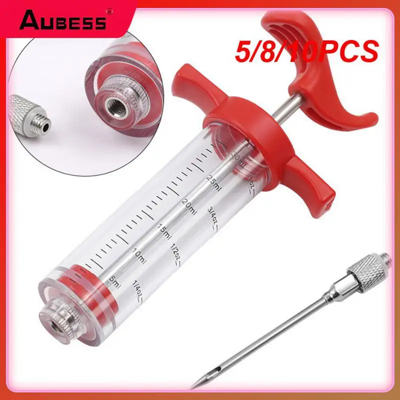 

5/8/10PCS 68g Bbq Meat Syringes Pickling Needle Food Grade Turkey Syringe Durable Stainless Steel Needles Kitchen Accessories