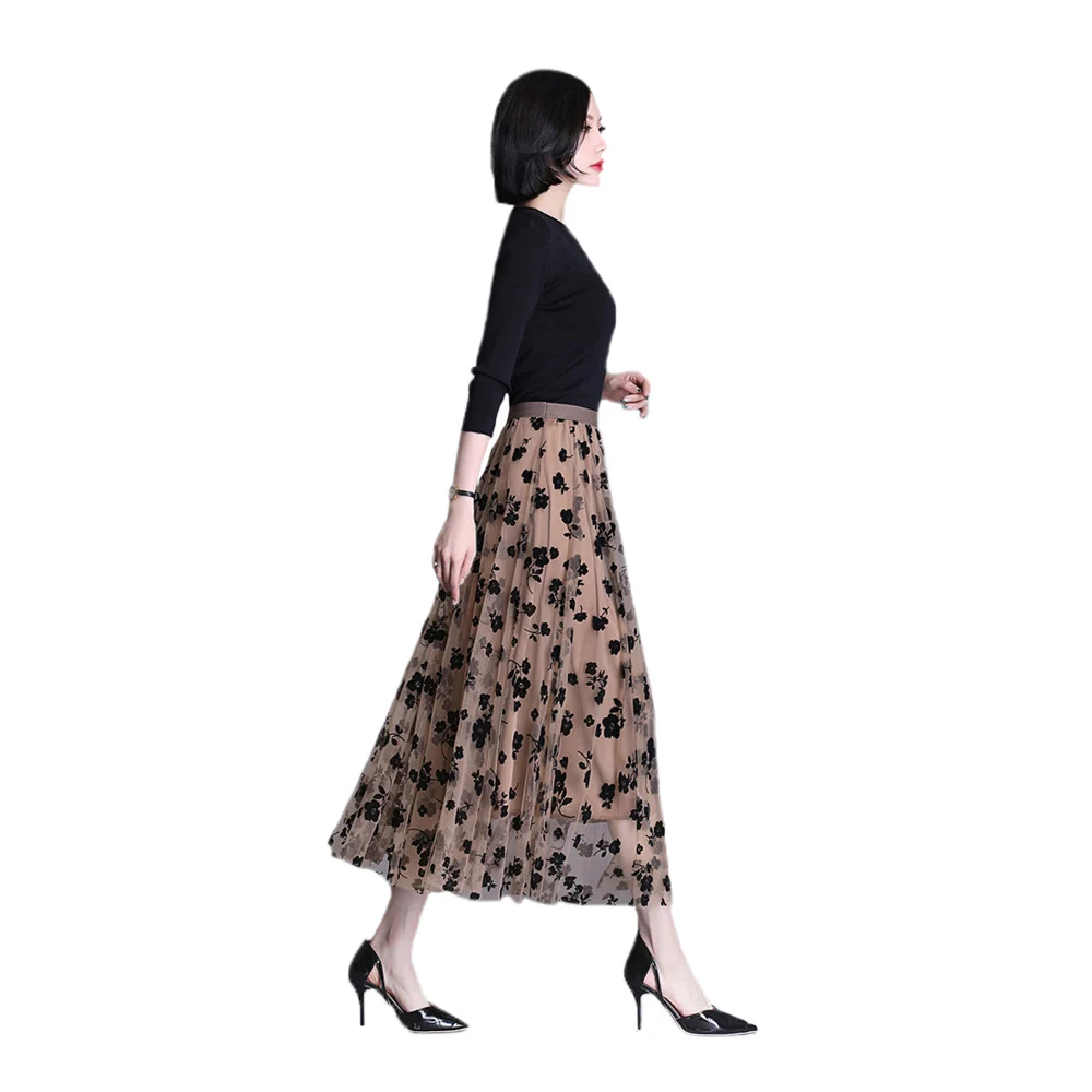 Женская длинная Плиссированная юбка миди повседневная универсальная эластичная