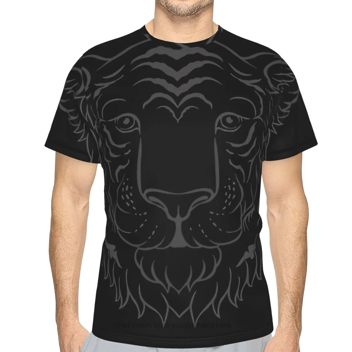 

Tiger Animal Lover Men's TShirts Dark 3D Printed Breathable Retro Short-Sleeved Polyester Harajuku O-Neck Tops Streetwear
