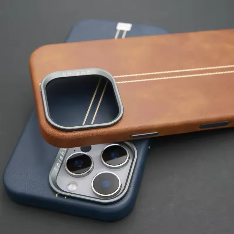 Фото Чехол для iPhone 16, 16 Pro Max, 15, 14 Pro, 13 из магнитной искусственной кожи PU с защитой для камеры, совместимый с MagSafe, для беспроводной зарядки, жесткий, бронированный, из PU-кожи №2