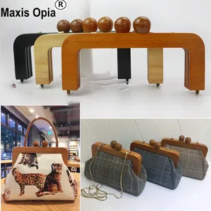 Цельный большой круглый зажим из смолы, магниты внутри из твердого дерева, деревянная ручка Obag, модная подвеска для сумки своими руками