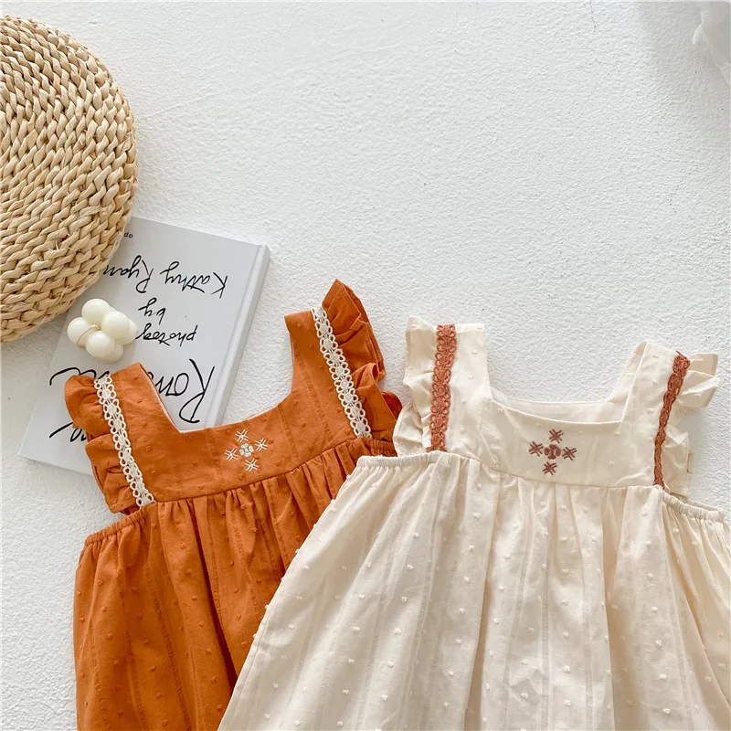 Yg 2022 Summer New Girls' Clothing Casual Dress Cotton Suspender Dress Girls' Loose Dress