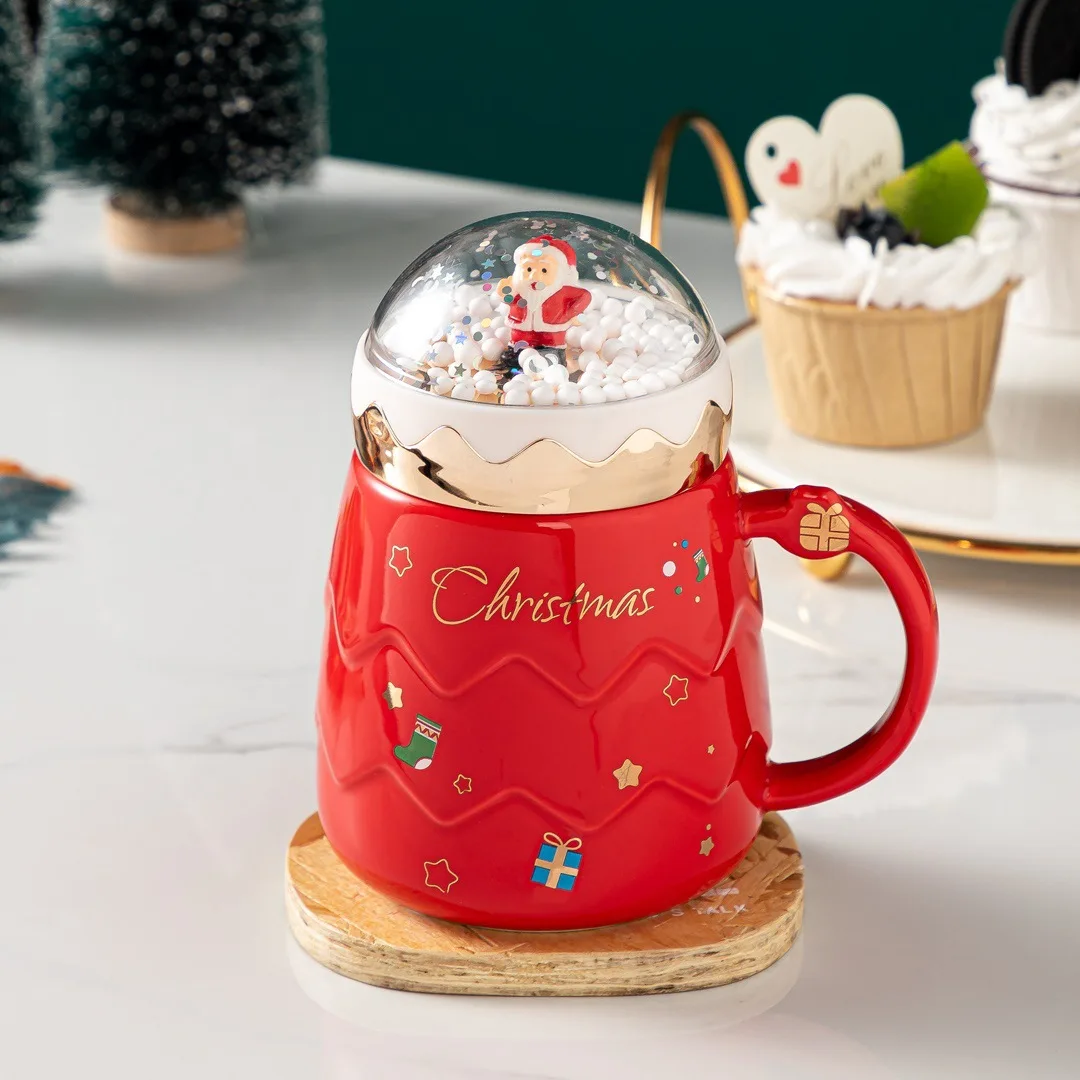 

Рождественские кружки для пары, керамическая лампа с крышкой, новый дизайн крышки, праздничный стиль, офис, домашняя чашка для молока и кофе