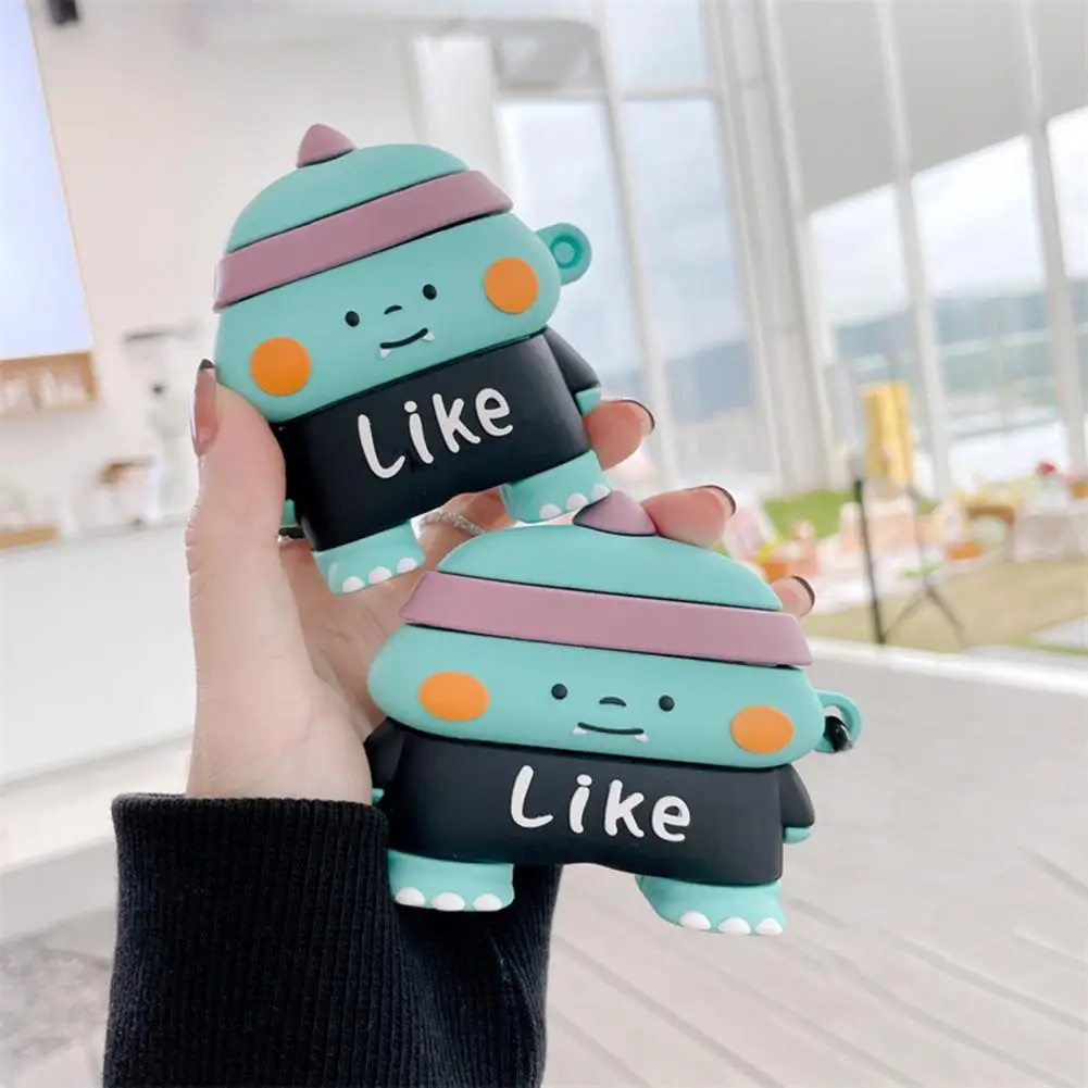 

Earphone Box Soft Silicone for AirPods1/2 Impact-Resistant Cartoon Dinosaur-Shaped Earphone Protective Case for AirPods1/2