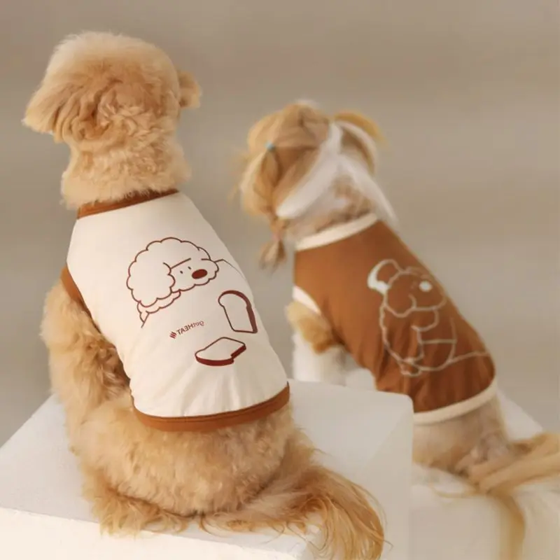 

2023 Summer Dog Clothes Puppy Vest Breathable Thin Two-legged Pet Vest Teddy Bichon Yorkshire Pullover Cartoon Small Dog T-shirt