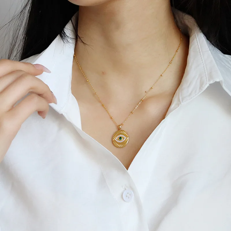 Винтажное ожерелье с подвеской в виде глаз