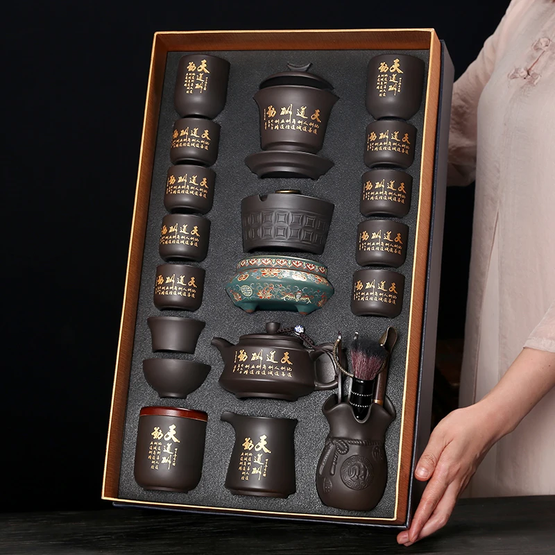 

Gaiwan Kung Fu Chinese Tea Set Infuser Luxury Portable Tea Set Afternoon Ceremony Maker Fincan Takımı Tea Brewing AB50TS