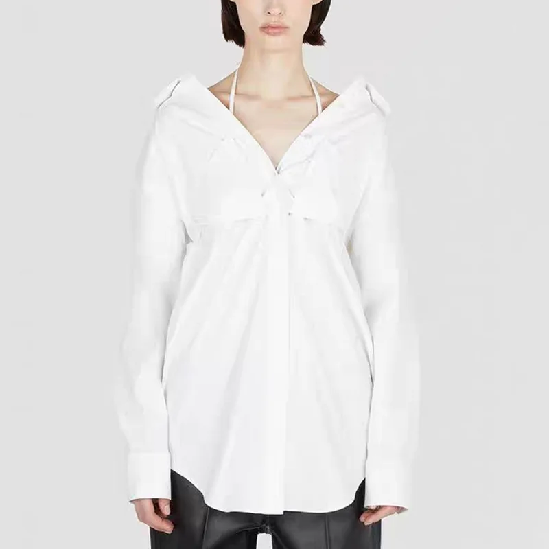 

Простой осенний 2023 новый дизайн VANOVICH в европейском и американском стиле поло с длинным рукавом однобортный Однотонный женский повседневный костюм