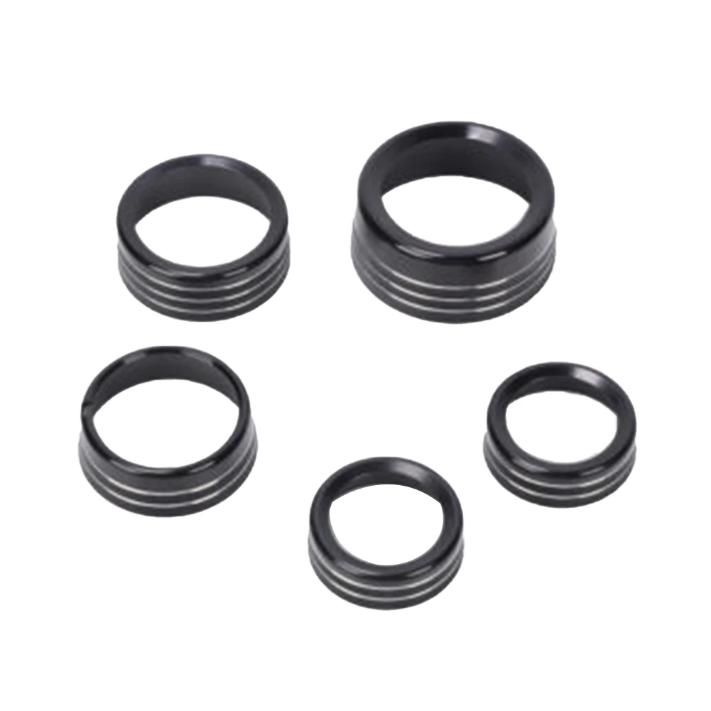 

Durable Switch Knob Trim Switch Knob Ring 5 Piece Accessories Aluminum Alloy Center Console Switch Headlight Switch