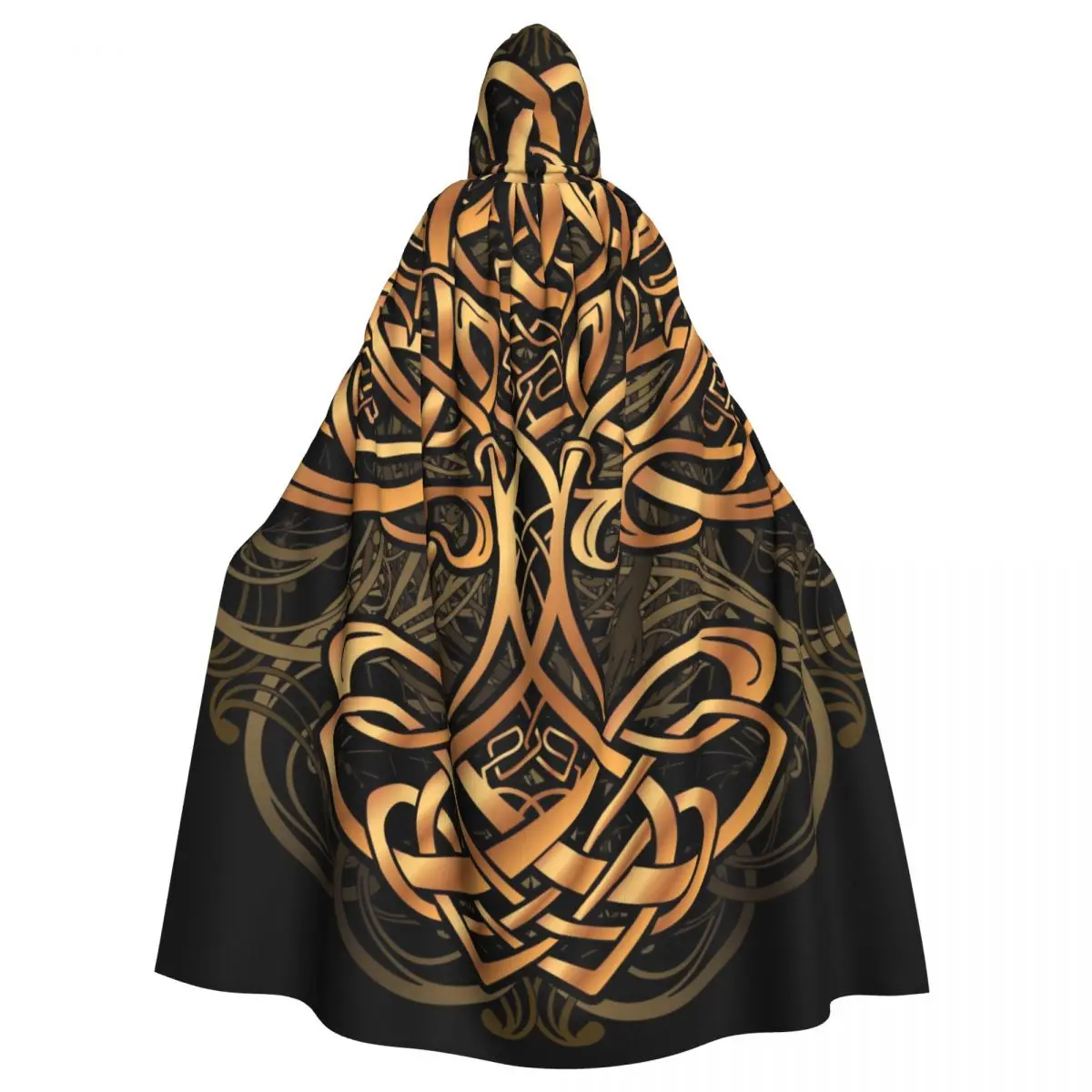 Unisex Witch Party Reversible Hooded Adult Vampires Cape Cloak Celtic Sacred Symbols