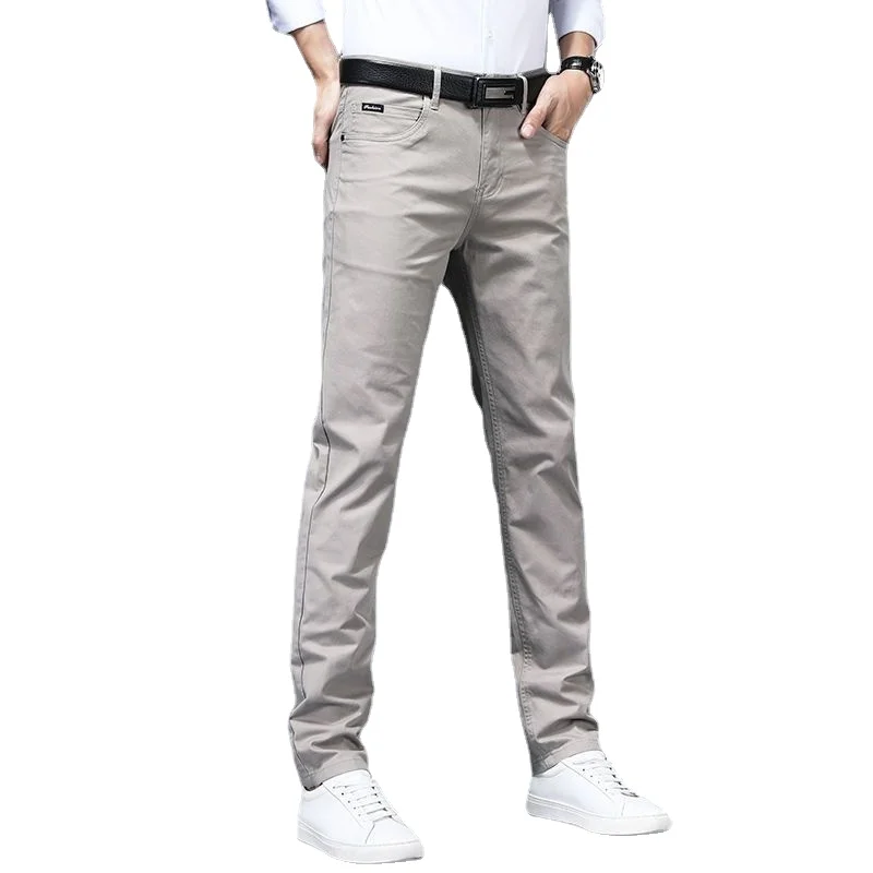 

Winter New Men's Casual Pants Thick Fashion Straight Slim Warm Casual Business Office Brand Korean Style Fashion Trousers S14