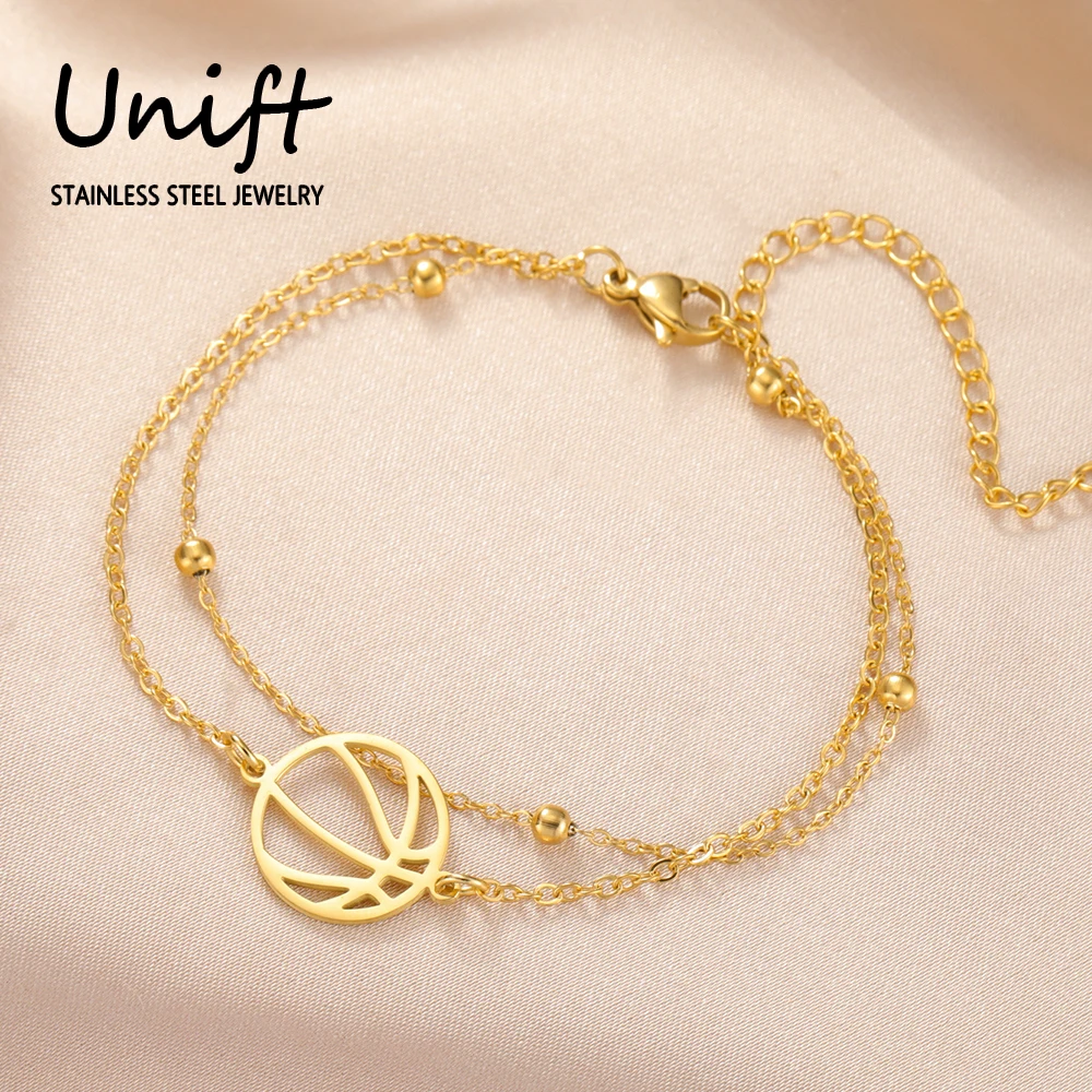 Unift Браслет-цепочка женский из нержавеющей стали с подвеской в виде