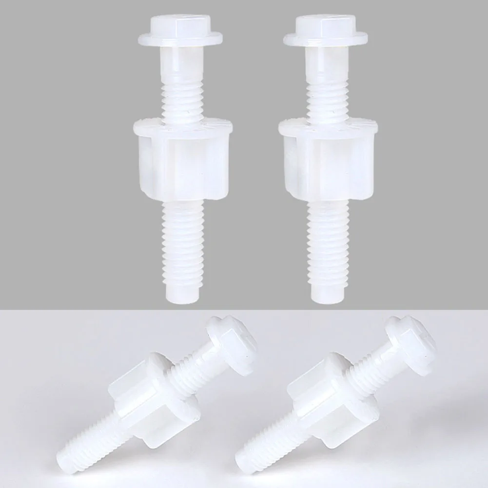

2pcs Toilet Hinge Bolts Screw Fixing Fitting Kit Repair Bolts Plastic Universal Replacement Toilet Lid Set Screws Bathroom Parts