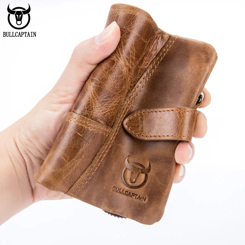 BULLCAPTAIN мужской кошелек из натуральной кожи в стиле ретро повседневный