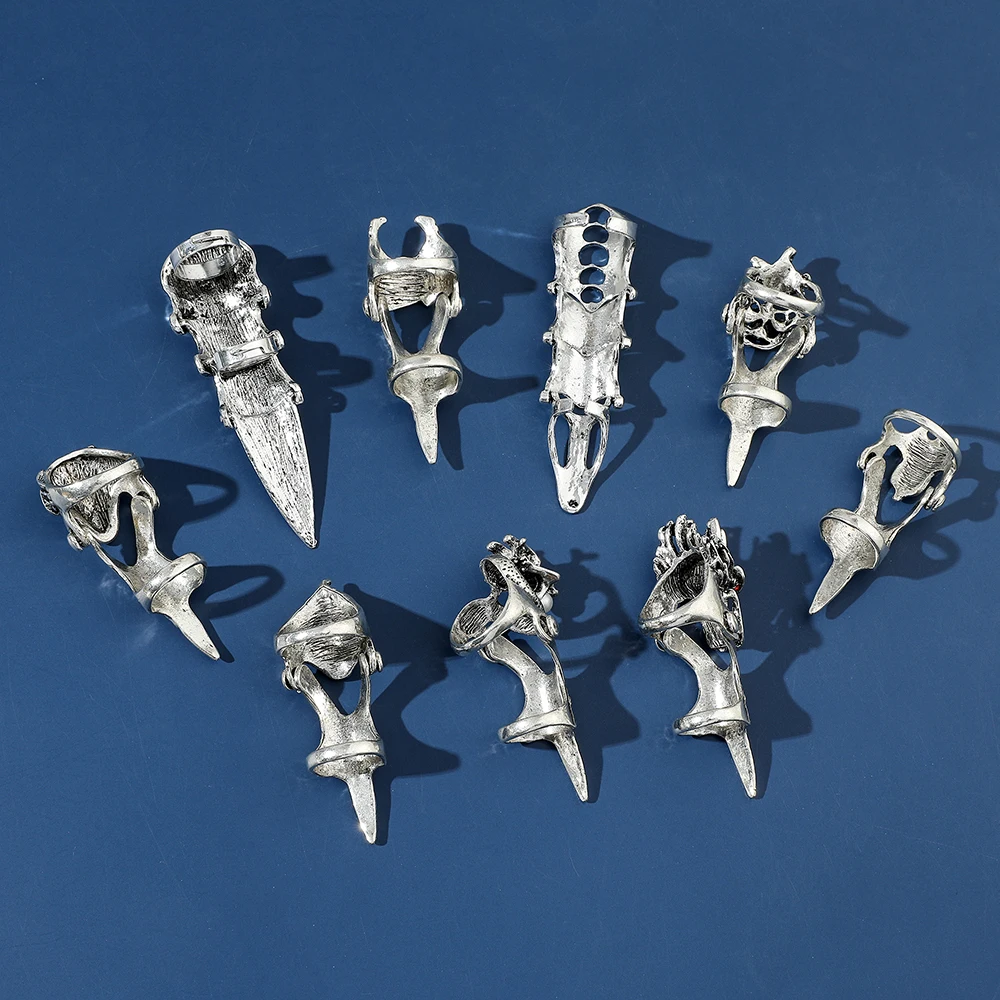 Кольцо в готическом стиле регулируемое металлическое кольцо панк рок прокрутка