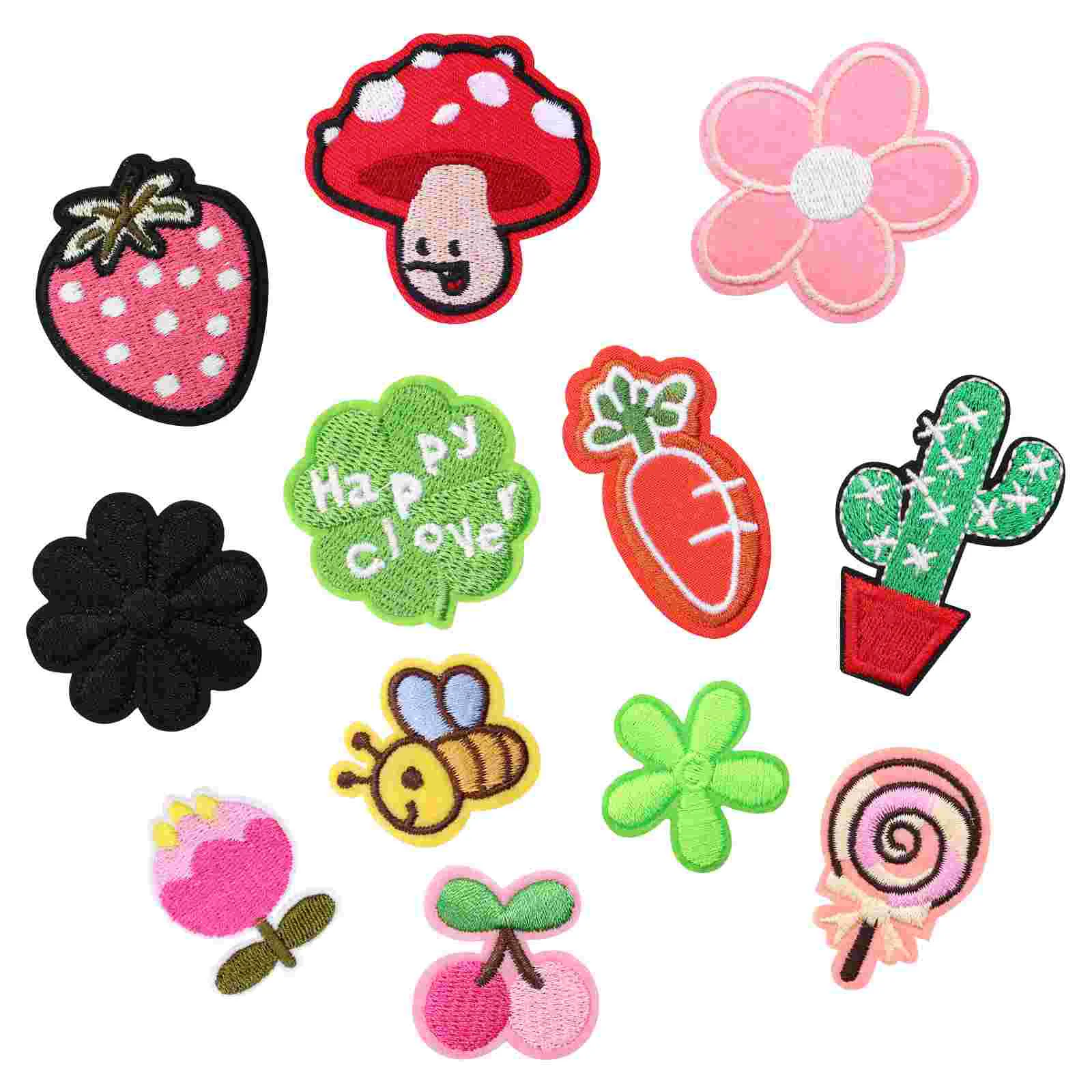 

SUPVOX 12 Creative Embroidery Cartoon Applique Sewing for DIY Clothes Bag