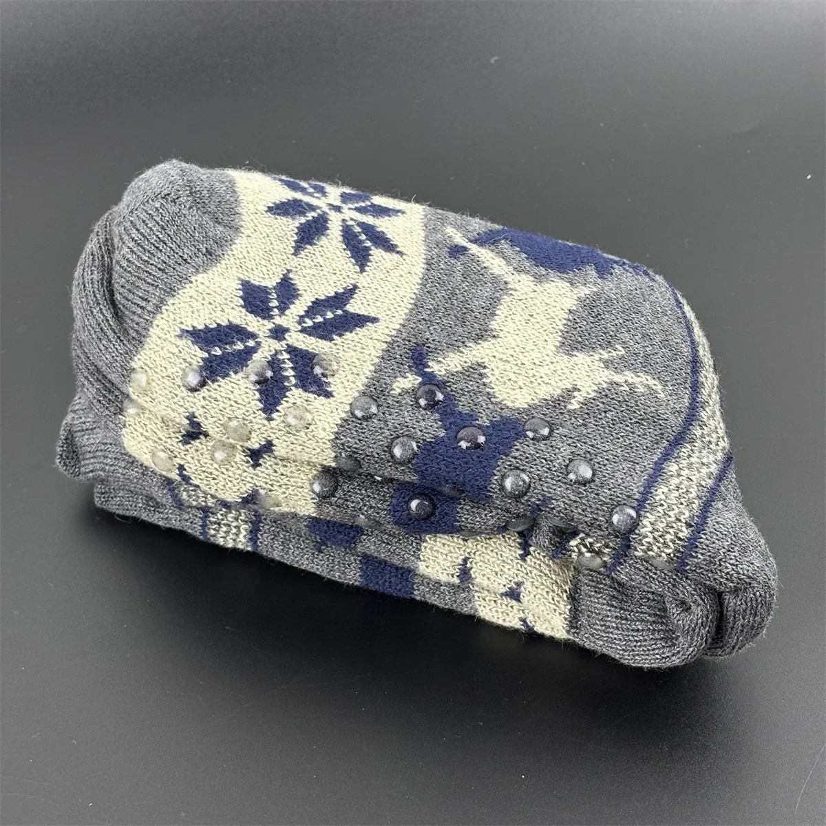 

Домашние пушистые тапочки, мужские теплые зимние носки, рождественские пушистые носки, плюшевые мягкие Нескользящие короткие напольные забавные мужские снежинки