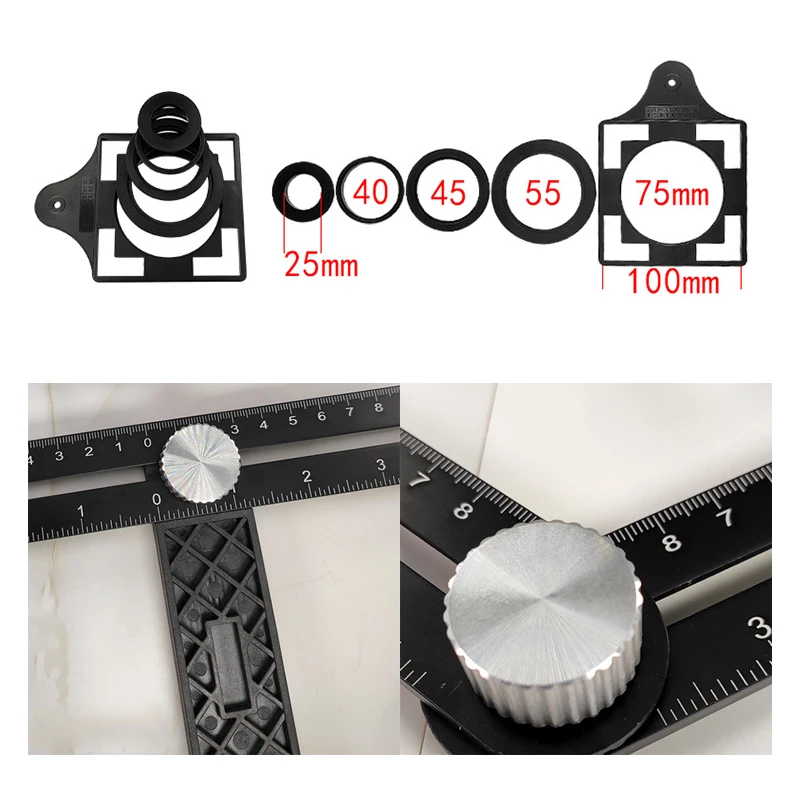 Локатор отверстий в плитке регулируемый инструмент универсальная линейка для