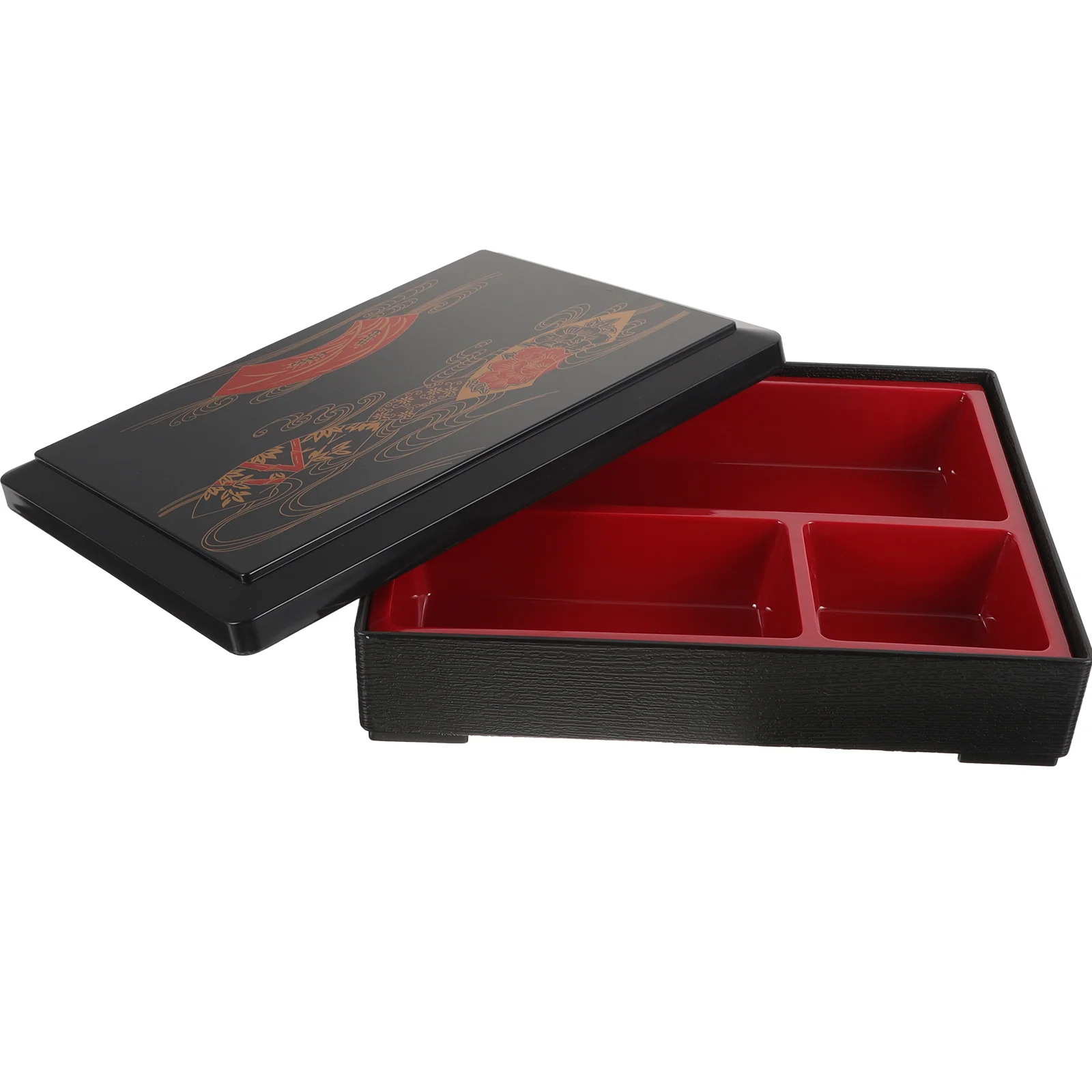 

Japanese Bento Box Sushi Packing Box Food Container with 3 Compartments for Home Restaurant