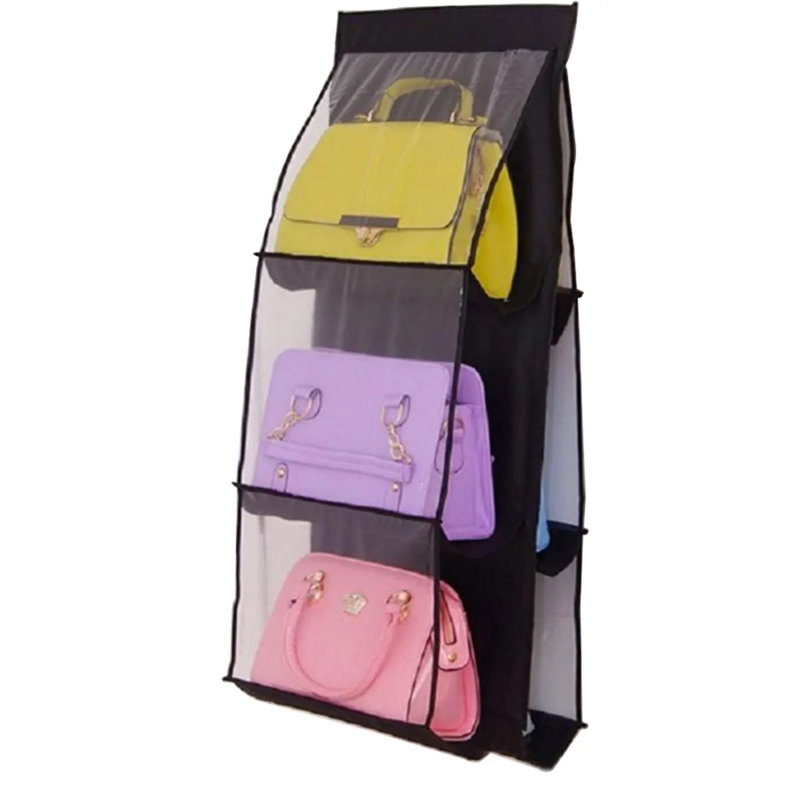 

Pouch Home Door Wall Wardrobe Bedroom Space Saving Closets Hanging Handbag Organizer Purse Bag Storage Holder Durable 6 Pockets