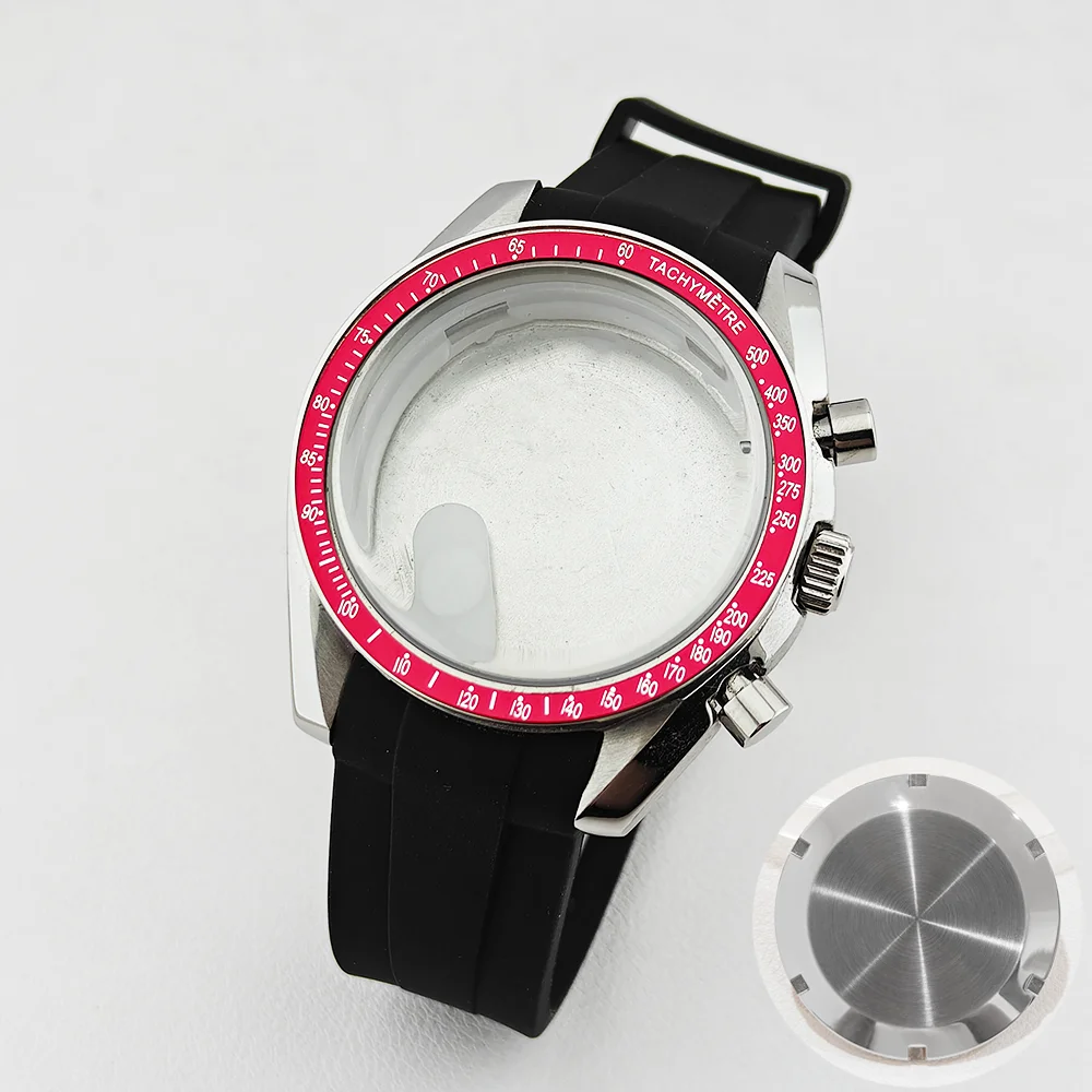 Фото Корпус для часов ForgeLink VK63 Moon Watch с резиновым ремешком, 39,7 мм, корпус из нержавеющей стали, подходит для циферблата VK63 32,5 мм. №5