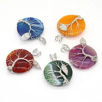 new style natural stone pendant agates winding pendant for jewelry making diy necklace earrings bracelet accessory
