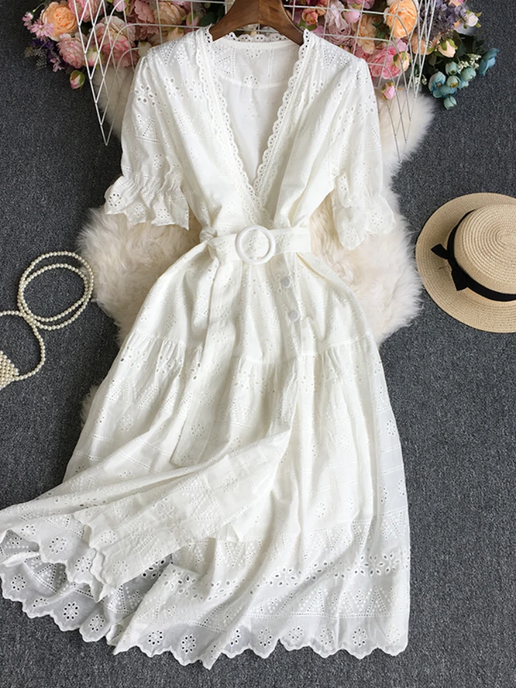 

Летнее женское вечернее платье, облегающее жаккардовое платье с V-образным вырезом и коротким рукавом, с поясом и вышивкой, сексуальное платье миди, Лидер продаж