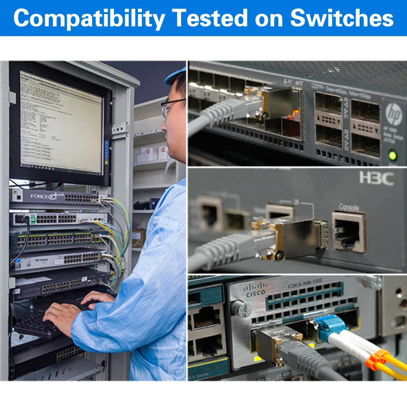 Фото Медный модуль 2,5G SFP-RJ45, 1G/2,5GBase-T, 100 м, разъем RJ45, совместимый с оптоволоконным коммутатором Mikrotik, HORACO, KEEPLiNK 2,5 ГБ SFP №4