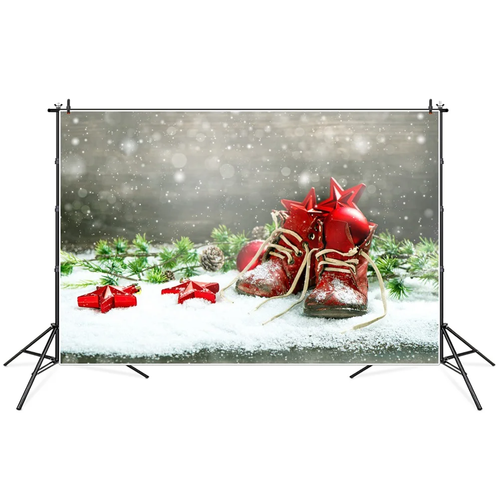 

Рождественские сосновые парики красные сапоги звезда снег фотография фоны на заказ украшение для вечеринки дома фотобудка фотографически...