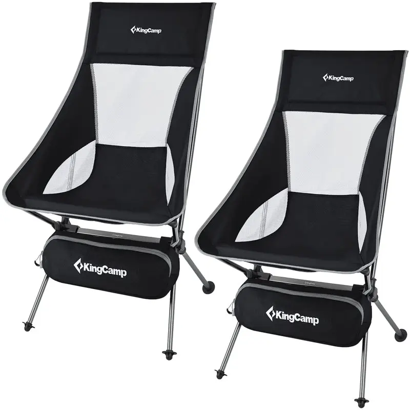 

Туристические кресла с высокой спинкой, легкие сверхширокие складные стулья с сумкой для переноски, черного цвета, для взрослых, упаковка