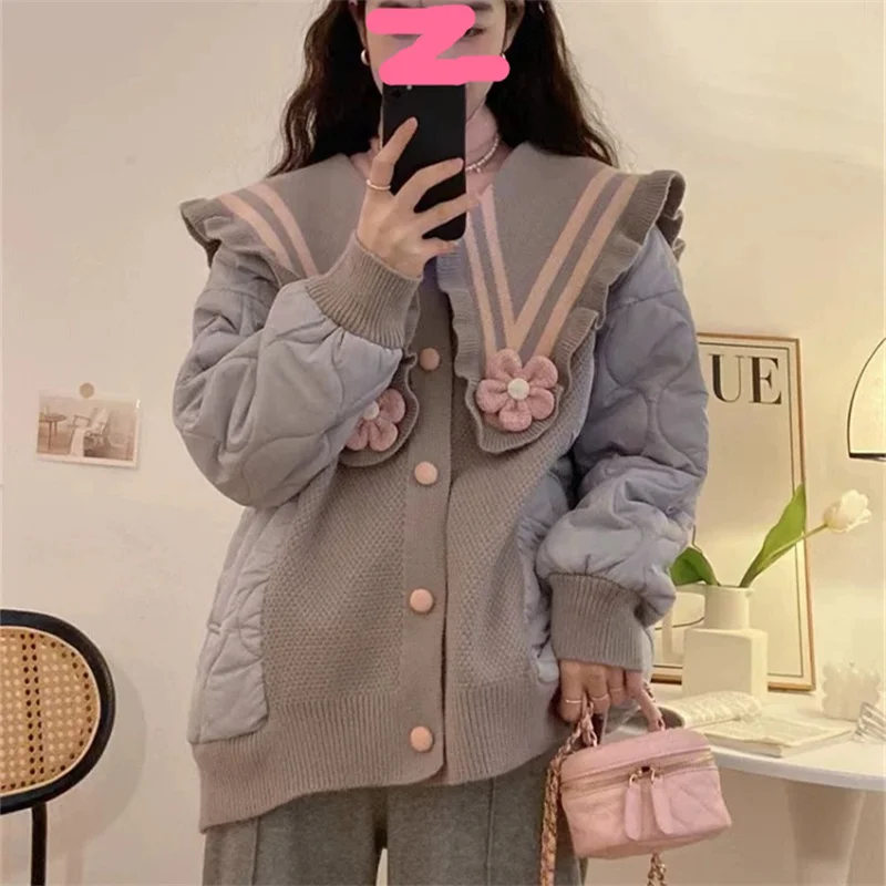 

Hsa Elegant Sweaters Coat 2023 New Women Autumn&Winter Fashion Warm Knitted Chic Tops Loose Vintage Thicken Cardignas